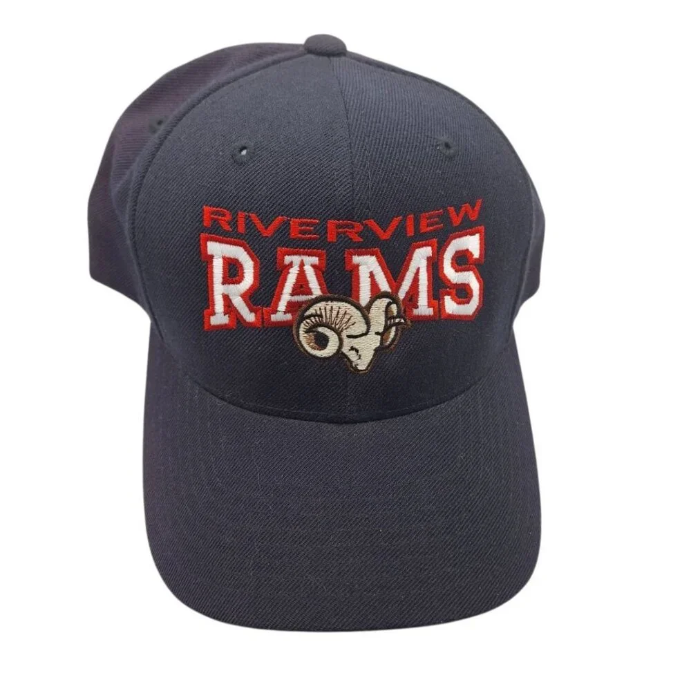 Riverview Rams Ball Cap Sports Fan‎ Adult 705W Adjustable Strap Blue Red